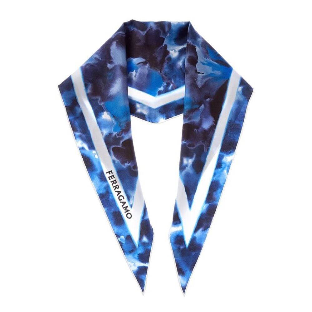 Ferragamo Carnation Print Silk Scarf